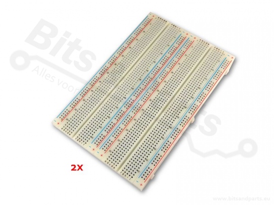 Breadboard 830 pins MB102 - universeel experimenteer board wit